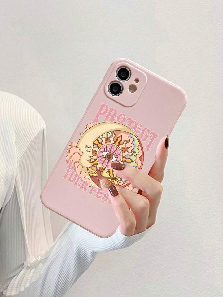 Is That The New Rosie 1pc Letter Sun & Moon Pattern Silicone Phone Case  Compatible With IPhone ??| ROMWE
