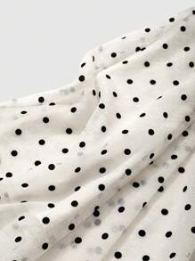 DAZY Đầm Buộc lại Chấm bi Giải trí - trắng - Xem 8