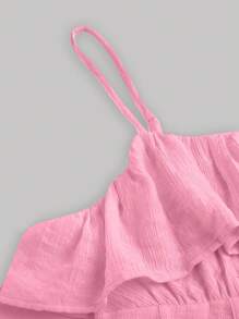 SHEIN MOD Đầm Xù Dây kéo màu trơn Giải trí - Màu Hồng baby - Xem 3