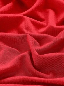 SHEIN EZwear 後背繫帶褶邊掛脖上衣 - 紅色 - 查看 5