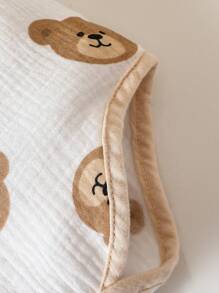 男嬰小熊印花連體衣和褲子和圍兜和手套和帽套裝 - 白色 - 查看 4