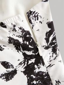 SHEIN MOD Đầm Plus Size Dải chun Chia Thắt nơ trước Nếp gấp Phần Ngực Hoa Tất cả trên in Giải trí - Nhiều màu - Xem 4