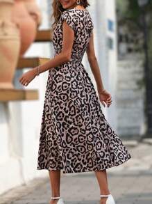 SHEIN VCAY Đầm Trọn gói Dải chun In hoa Báo Giải trí - Nhiều màu - Xem 2