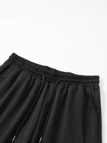 Manfinity Campus Court Men Plus Letter Graphic Tee & Shorts - Black - View 6