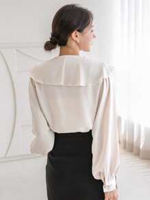 DAZY 誇大領口雙排釦襯衫