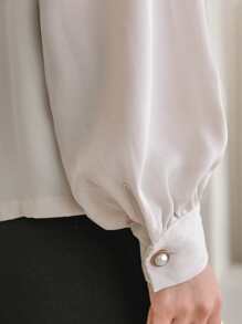 DAZY 誇大領口雙排釦襯衫