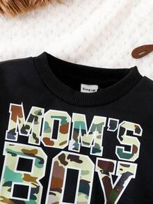 Đứa bé trai Đồ họa Chữ cái Áo nỉ & Túi có nắp Quần - Nhiều màu - Xem 4