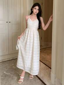 DAZY Váy Cami Trơn Váy Dạ Hội - Màu be - Xem 8