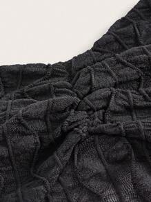 SHEIN ICON Lace Up Backless Hanky Hem Mesh Cami Top - Dark Grey - View 3