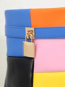 SHUZIA 撞色露趾踝圍裹美式短靴 - 彩色 - 查看 4