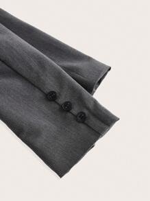 COSMINA Button Front Flap Detail Coat In Fall/Winter - Dark Grey - View 9