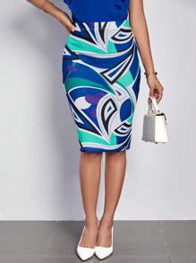 SHEIN Clasi 滿版印花半身裙 - 彩色 - 查看 5