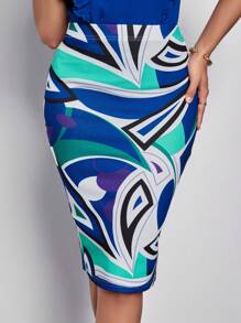 SHEIN Clasi 滿版印花半身裙 - 彩色 - 查看 6