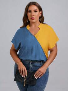 SHEIN Clasi Áo sơ mi Plus Size Khối Màu Giải trí - Nhiều màu - Xem 2