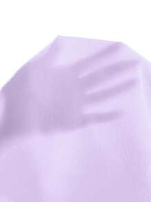 SHEIN LUNE 撞色荷葉袖荷葉邊娃娃裙 - 紫色 - 查看 6