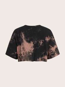 SHEIN EZwear 紮染膠水印花女 T 卹 - 彩色 - 查看 2