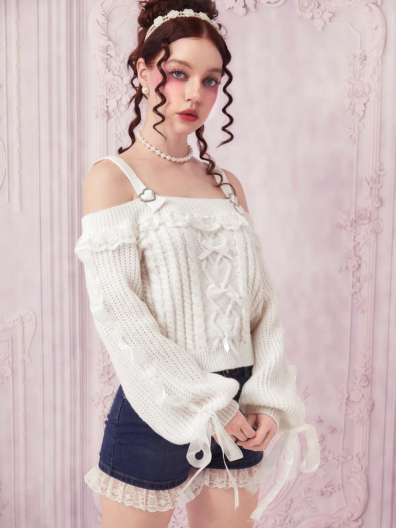 トップス rurumu: 2020ss lace ribbon knit トップス rurumu: 2020ss lace ribbon knit トップス rurumu