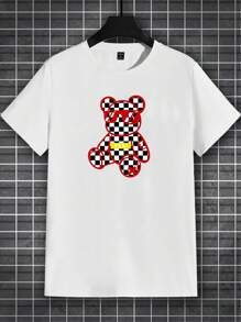 Manfinity RebelGame Áo thun nam Hoạt hình Sọc ca rô Giải trí - trắng - Xem 2