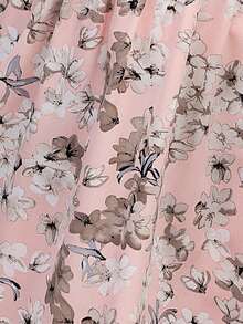 SHEIN Holidaya 大碼印花挖肩連衣裙 - 粉色 - 查看 5