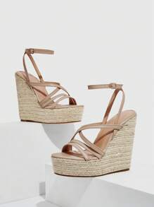 Xăng-đan quai chéo nữ, Xăng-đan quai mắt cá thanh lịch - Màu be - Xem 4