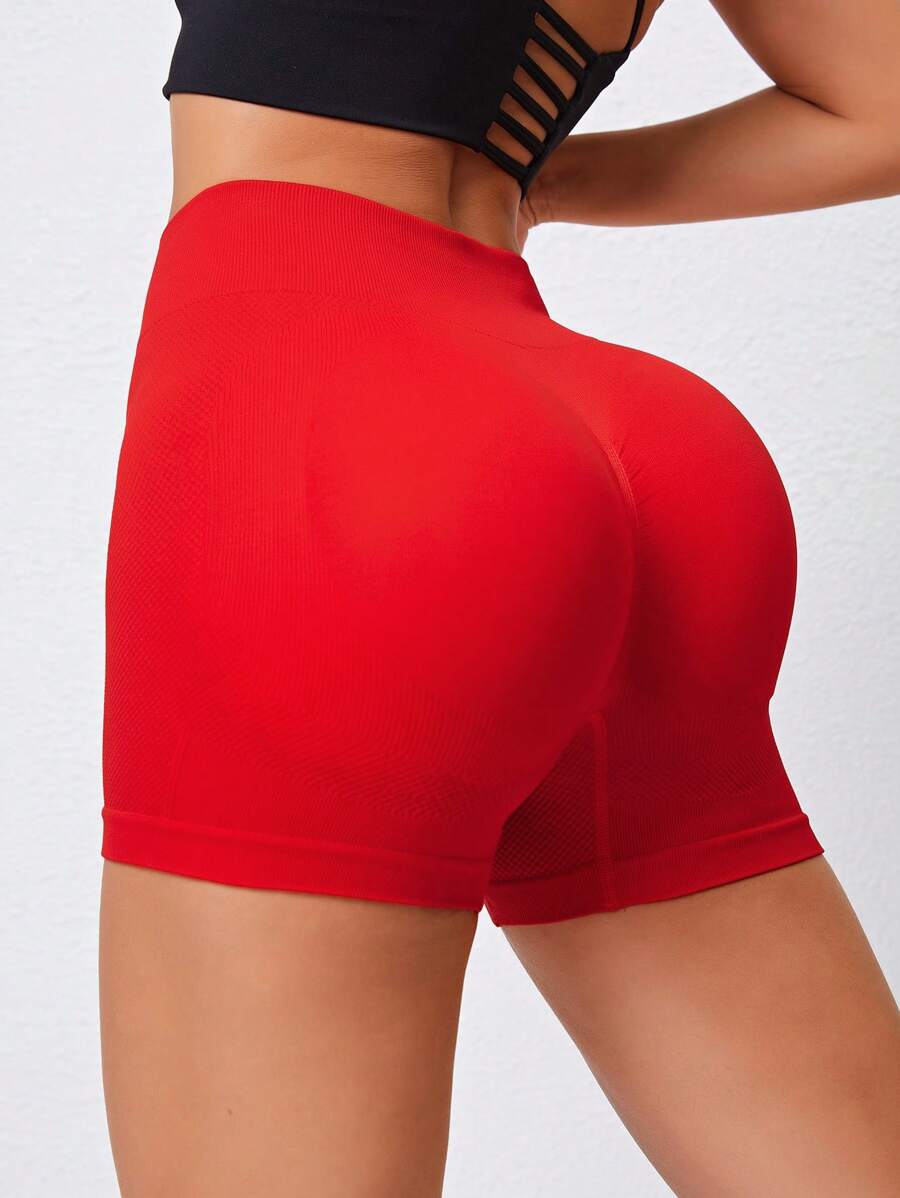 素色寬腰帶運動短褲