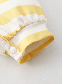 SHEIN Baby Striped Print Contrast Binding Tank Jumpsuit - Multicolor - View 6