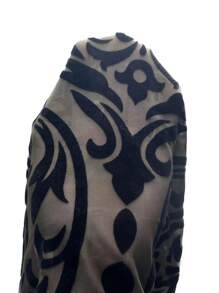 SHEIN Privé Áo liền quần ôm nữ Baroque Gợi cảm - màu xanh lá - Xem 7