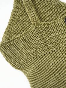 Top de punto corto de color sólido para niñas - Verde - Ver 4