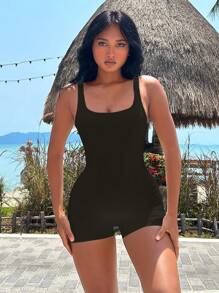 Easithlete Bodysuits & Jumpsuits Thể thao Nam màu trơn - màu đen - Xem 5