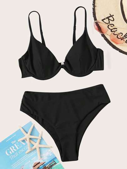 Bañador bikini unicolor