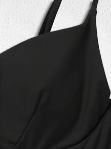 素色比基尼泳裝 - 黑色 - 查看 4