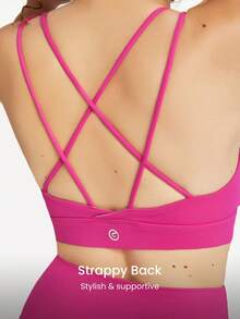 GLOWMODE FeatherFit™ Quai lưng Bras thể thao - Màu Hồng Tươi - Xem 8