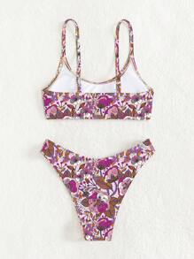 Bộ Bikini Nữ Hoa Tất cả trên in - Màu tím - Xem 2