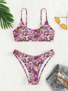 Bộ Bikini Nữ Hoa Tất cả trên in - Màu tím - Xem 4