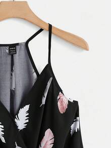 SHEIN VCAY 羽毛印花吊帶上衣 - 彩色 - 查看 3