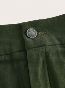 SHEINNeu Flap Pocket Zip Detail Cargo Skirt - Army Green - View 4