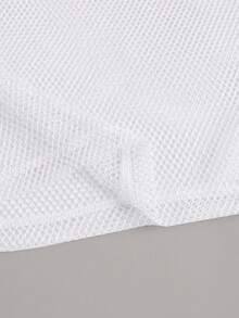 SHEINNeu Top de cuello asimétrico de malla - Blanco - Ver 3