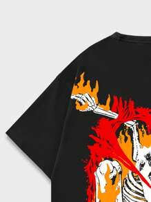 ROMWE MEN Street Life Áo thun & Áo lót Nam Lễ Các Thánh Slogan Đường phố - màu đen - Xem 7