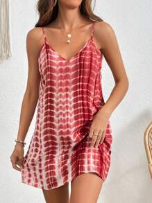 SHEIN VCAY Tie Dye Cami Dress - Multicolor - View 1