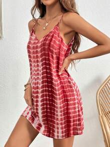 SHEIN VCAY Tie Dye Cami Dress - Multicolor - View 3