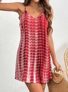 SHEIN VCAY Tie Dye Cami Dress - Multicolor - View 7
