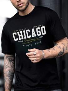 Manfinity Homme Áo thun & Áo lót Nam Lá thư Giải trí - màu đen - Xem 1