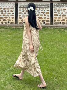 DAZY Allover Print Cami Dress - Apricot - View 2