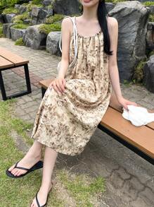 DAZY Allover Print Cami Dress - Apricot - View 10