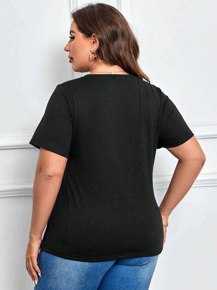 Plus Ruched Asymmetrical Hem Tee
