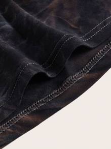 SHEIN EZwear Tie Dye Halter Neck Bodycon Dress - Dark Grey - View 3