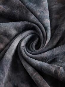 SHEIN EZwear Tie Dye Halter Neck Bodycon Dress - Dark Grey - View 4