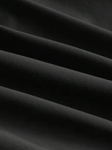 SHEIN EZwear 大码女式黑色口袋抽绳休闲短裙