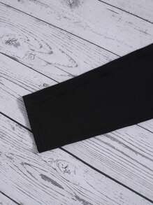 SHEIN Tween Girl Splash Ink Print Letter Tape Panel Cami Top & Leggings & Top - Multicolor - View 5