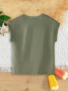 Tops con gái lớn Lá thư Nhiệt đới Giải trí - xanh quân đội - Xem 2